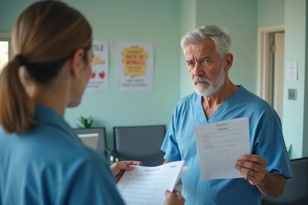 unhappy patient sharing negative feedback after poor healthcare experience