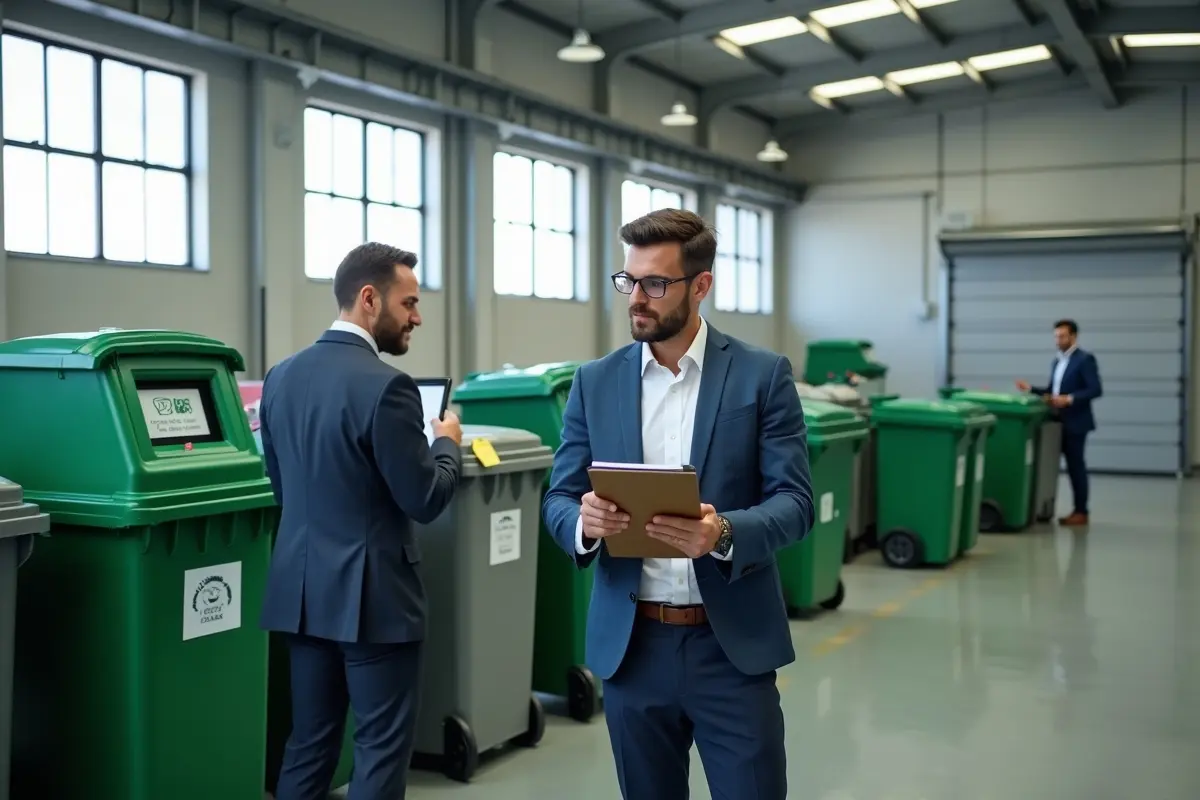 business owner managing waste efficiently to improve daily operational sustainability
