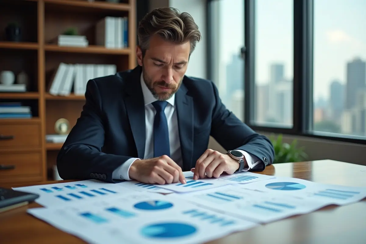 business owner reviewing strategies to strengthen overall financial stability