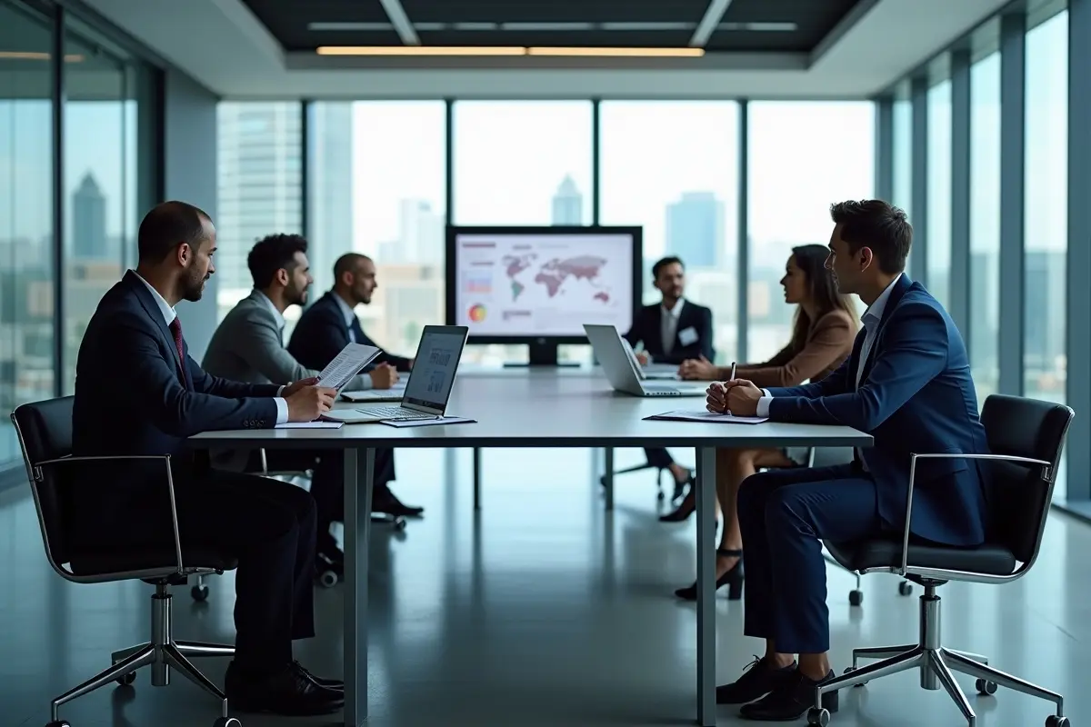 business team evaluating top banking software companies for secure scaling