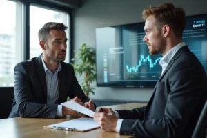 recruiter interviewing fintech candidate to build future workforce
