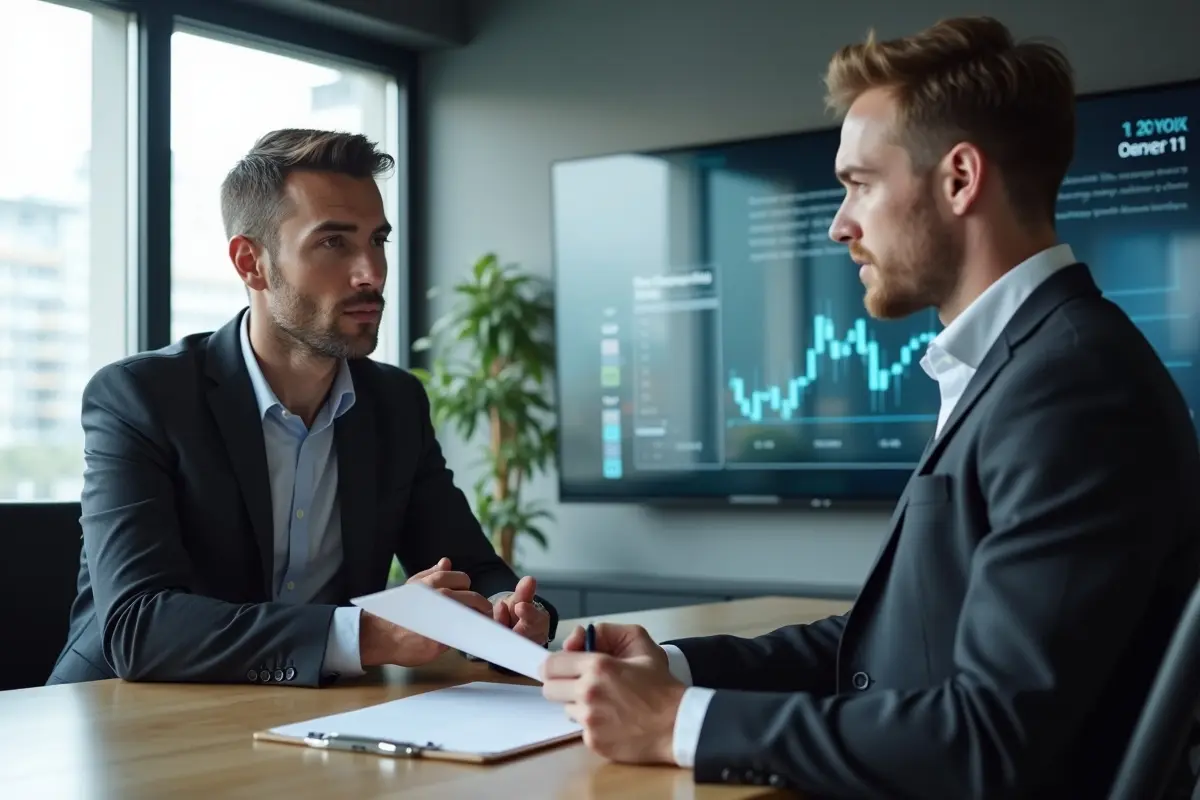 recruiter interviewing fintech candidate to build future workforce