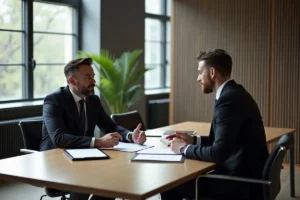 business owner meeting lawyer to evaluate key professional qualities