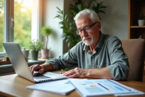 retiree planning finances and lifestyle for a peaceful future retirement
