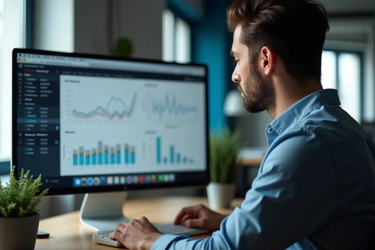 marketer analyzing social media growth metrics to boost online presence