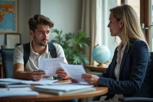 injured traveler consulting lawyer about medical and legal expenses abroad