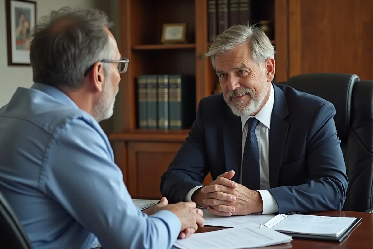 car accident victim consulting attorney about legal rights