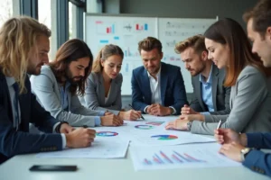 business team analyzing data to drive strategic decisions