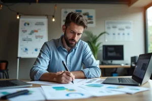 entrepreneur planning startup strategy for towing company