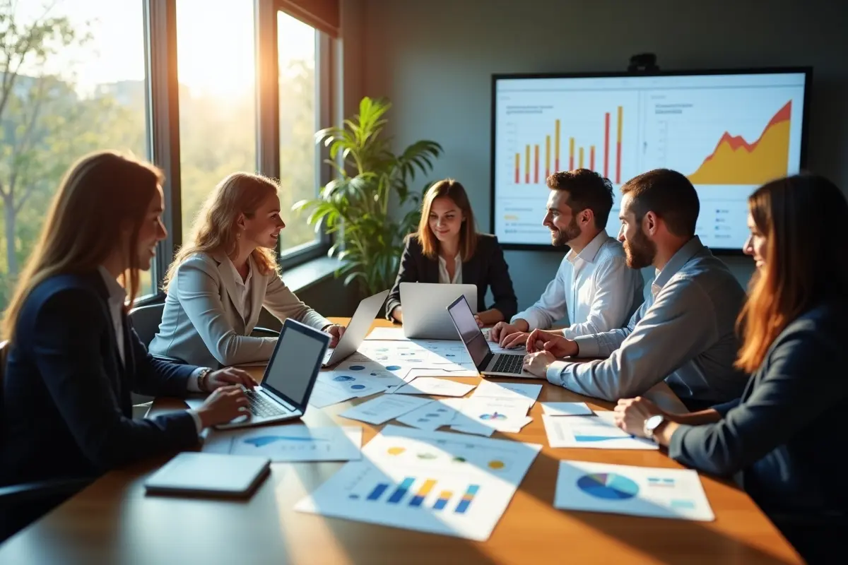 marketing team adapting ai driven strategies for business growth