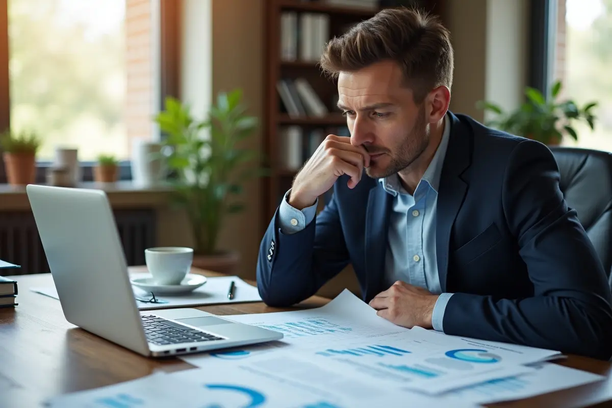 business owner reviewing financial documents to protect assets during life changes