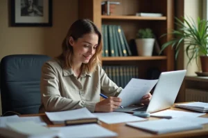 person organizing digital assets as part of comprehensive estate planning