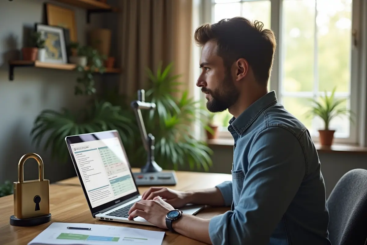 freelancer protecting digital work finances and data from online risks