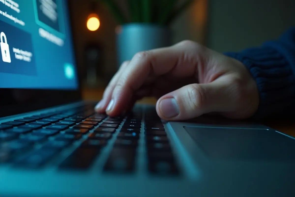 person protecting digital finances from common online fraud schemes