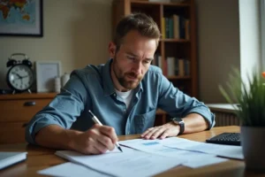 person planning finances carefully before making a high value purchase
